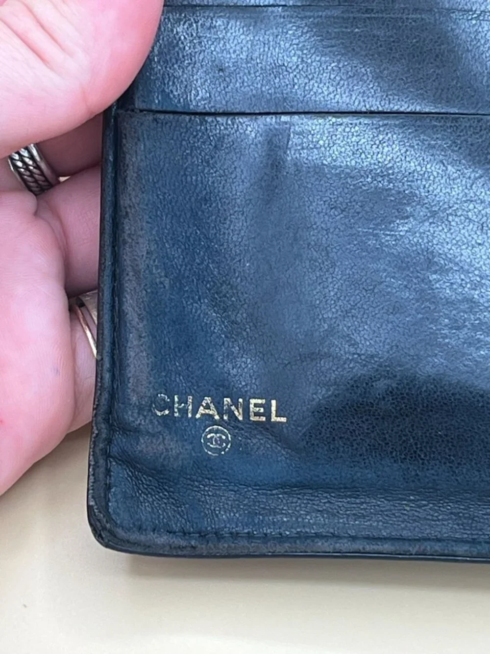 Title: CHANEL Vintage Black Patent Leather CC Logo Long Wallet Kisslock Coin Mad